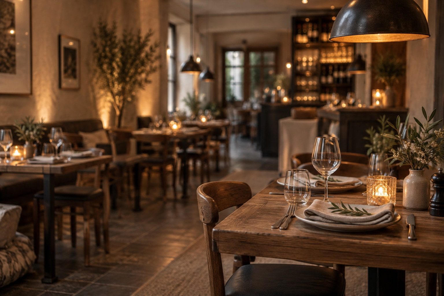 Przygotowane stoliki w restauracji